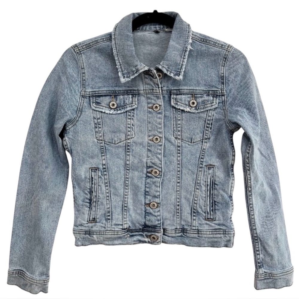 Itamaska Distressed Denim Jacket Light Blue Women’s  XL.